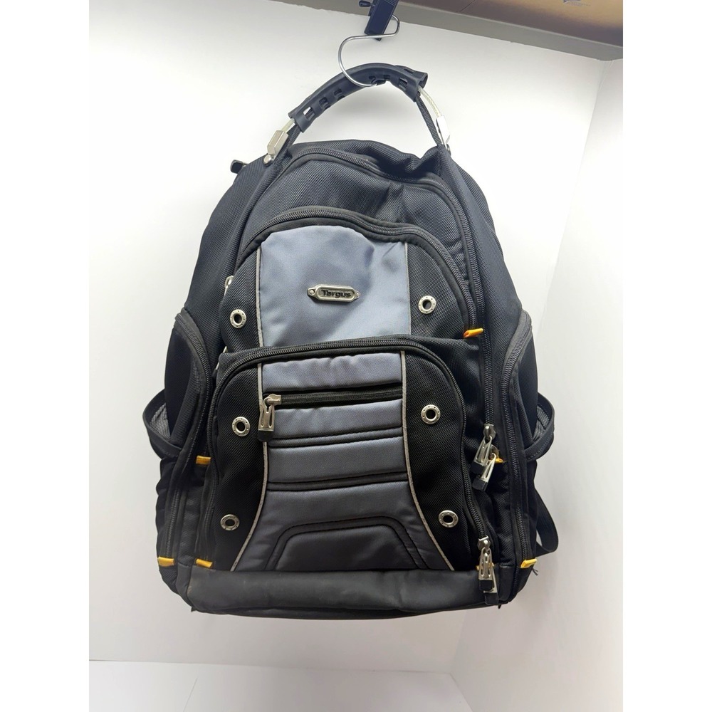 Targus AC0063 Black/Gray Nylon Laptop Backpack Padded Fits 17 in Laptop